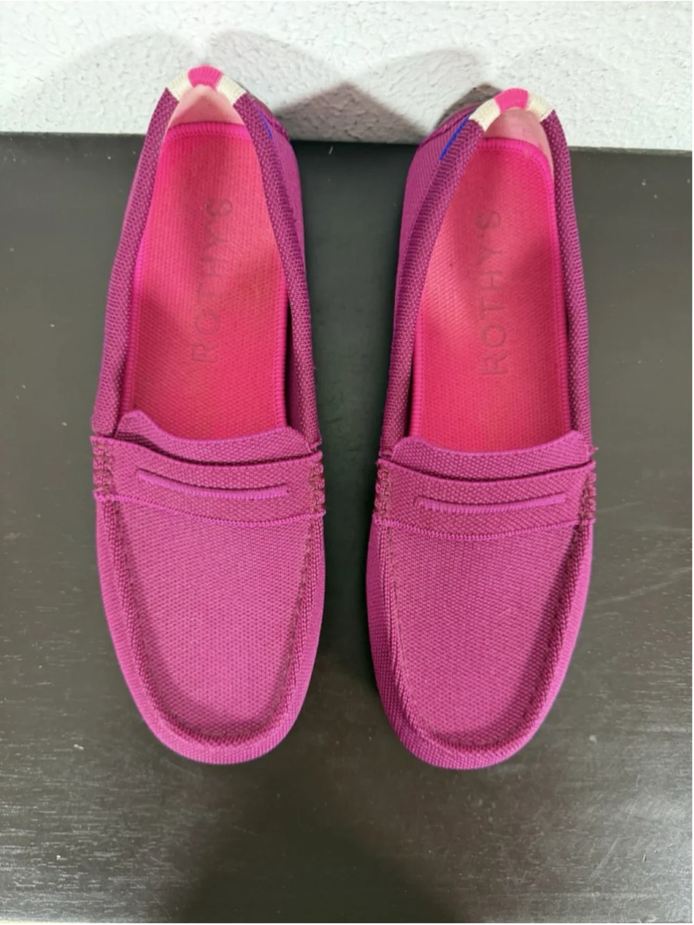 Rothy's The Driver Pink Knit Slip On Loafer Shoes Sz 10 Women Preppy Luxury Chic